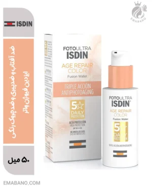ضد آفتاب و ضدپیری و ضدچروک رنگی ایزدین فیوژن واتر Age Repair Color SPF50