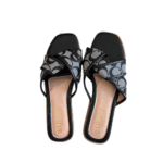 صندل طرح گوچی گره ای چرم و پارچه gucci - Image 2