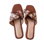 صندل طرح گوچی گره ای چرم و پارچه gucci - Image 3