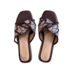 صندل طرح گوچی گره ای چرم و پارچه gucci - Image 4