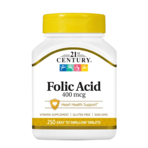 مکمل اسید فولیک 400mg برند سنتری | حمایت از سلامت قلب